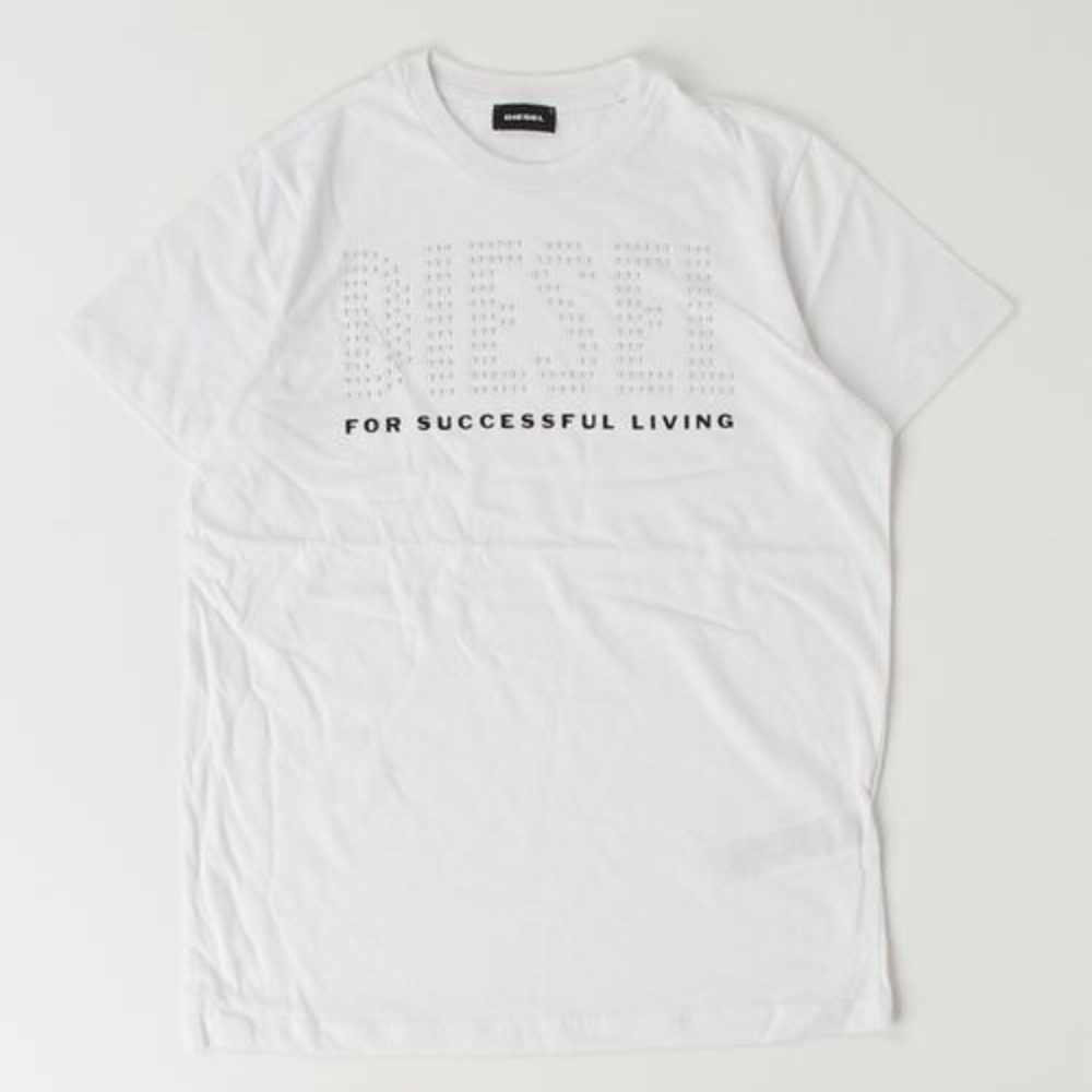 Diesel White Graphic Men's Tee